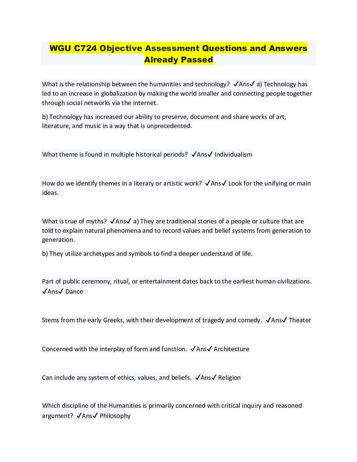 Preview image for WGU C724 Objective Assessment Questions and Answers Already Passed